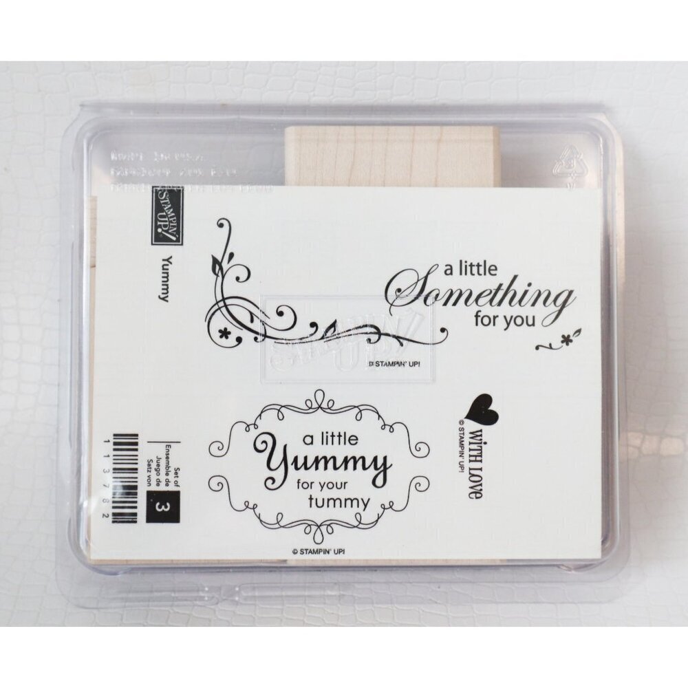 3 Vintage Rubber Stamps Yummy Stampin Up A little Something A little yummy for y